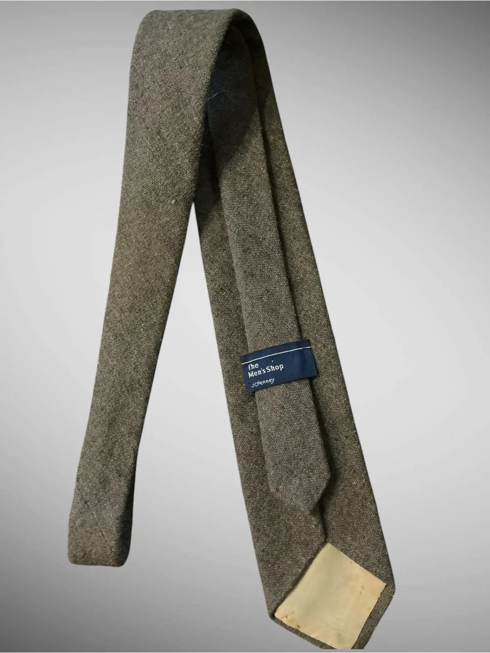 Vintage JCPenney The Men’s Shop Wool Blend Brown Skinny Tie 3”